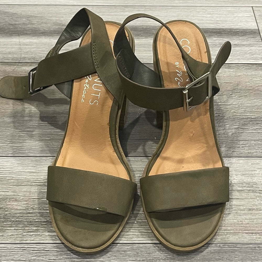 Green chunky heels